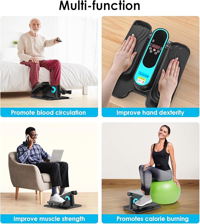 2025 New Under Desk Elliptical Machine,Portable Seated Pedal Exercise Machine for Seniors, 12 Adjustable Speed Elipse Leg Exerciser with Remote Control,Quiet Foot Exercise Machine for Home Office