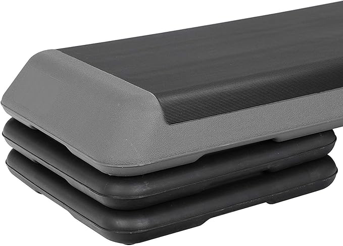 43 Inches Aerobic Step Platform 3 Levels Adjustable Aerobic Stepper with 4 Extra Risers and Anti Slip Surface, Exercise Training Workout Equipment for Home&Gym Cardio Strength & Training