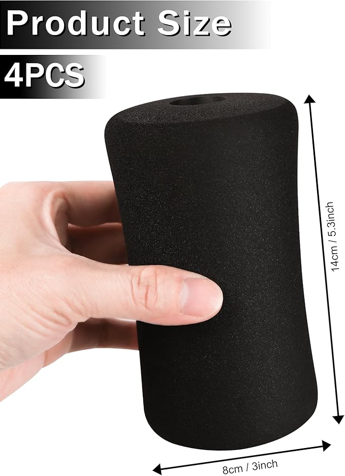 Foam Foot Pads Rollers,Gym Replacement Parts for Leg Pads Set- 4 Pcs Extension Weight Bench,Replacement Set of Rollers with Leg Extension for Weight Training Bench