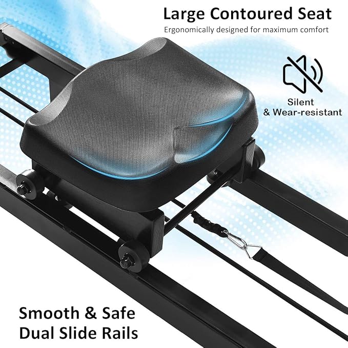 GYMAX Water Rowing Machine, Water Rower with Adjustable Resistance & LCD Display, Easy-Transportation Rower for Whole Body Exercise Cardio Training