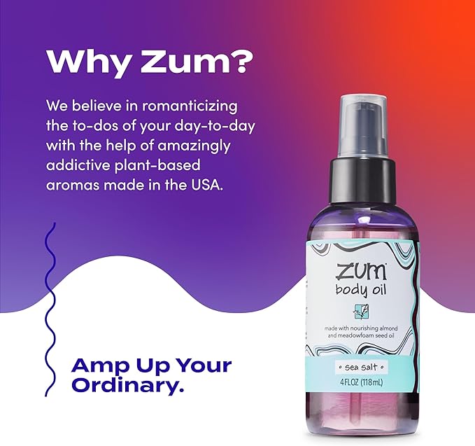 Indigo Wild Zum Sea Salt Body Oil - Nourishing Body Massage Oil for Massage Therapy & Hydration - Nourishing, Vegetarian Massaging Oil with Sweet Almond Oil - 4 fl oz
