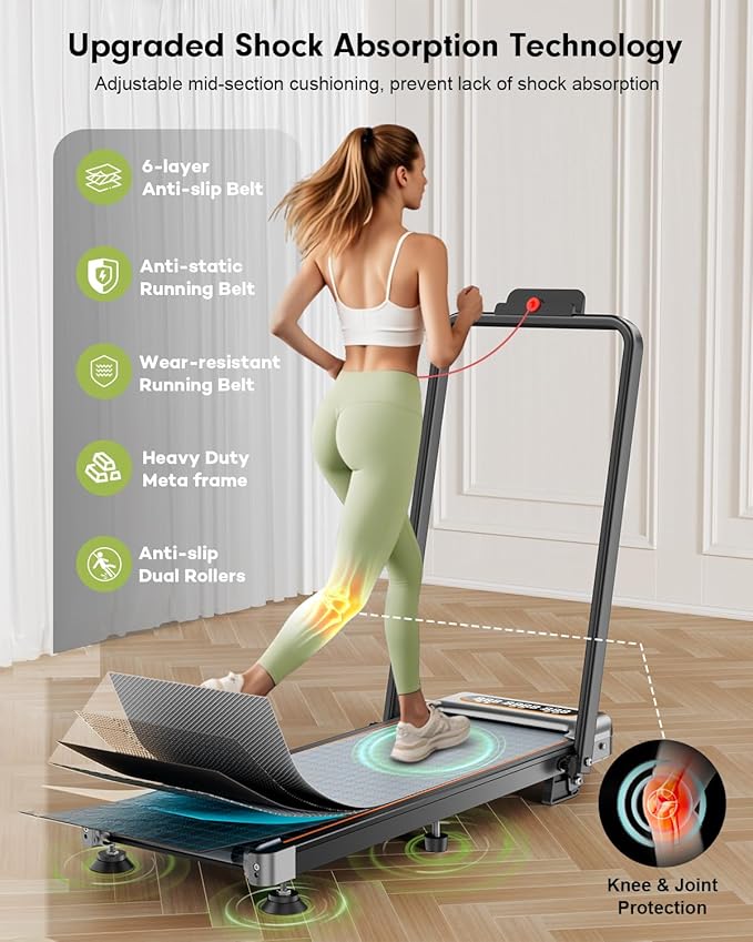 Folding Walking Pad with 15% Incline/RGB Light/Dual Screen Display, 3.5HP Treadmills for Home, Portable Walking Pad Treadmill with Handle Bar and 4 Adjustable Incline, 350lbs Capacity, Smart App