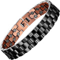 MagEnergy Mens Copper Magnetic Bracelets, 99.9% Pure Copper Bracelet with Double-Row Strength Magnets, Adjustable Jewelry with Sizing Tool