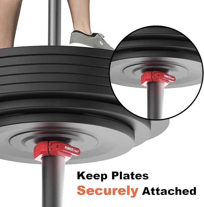 Barbell Clips (Pair), Barbell Clamps, Quick Release Olympic Barbell Clamps with Anti Slip TPR Grip, Barbell Collars for Secure Weightlifting & Powerlifting