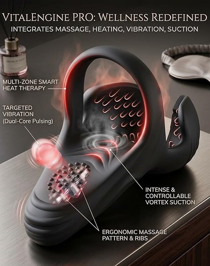 Vital Engine Pro for Men Massager - VitalEngine Pro 5-in-1 At-Home Trainer with Wave Therapy & 10 Modes, Waterproof Male Pelvic Floor Trainer for Restoring Vitality