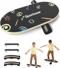 Sportneer Balance Board Kids Wooden Wobble Board for Kids, Safe and Sturdy Balance Trainer, Kids Balance Board for 3-5 6-12 (With Semi-circular Wobble Blocks)