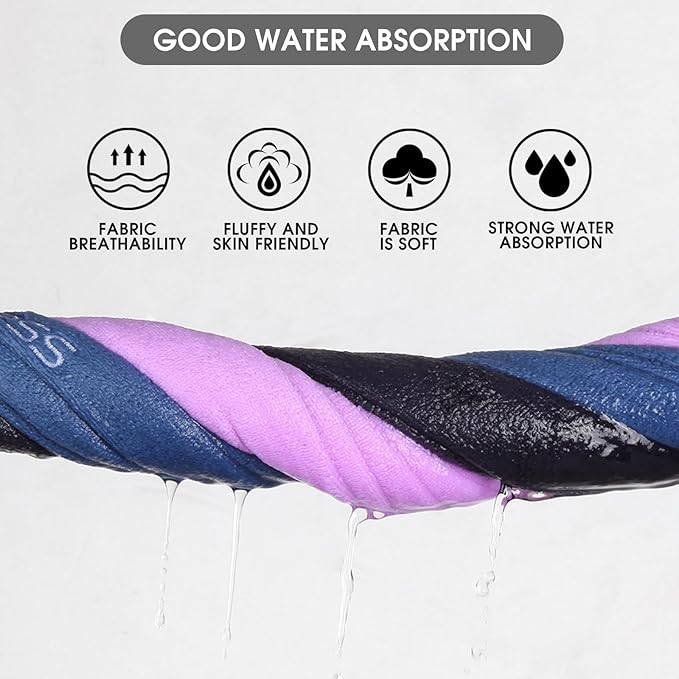 Microfiber Gym Towel Set for Men Women, Super Soft and Quick-Drying Towels for Fitness, Yoga, Cycling, Swimming (Blue+ROSEO+Grey, 3 Pack)