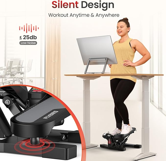 FLYBIRD Stair Stepper Machine for Workout, 350 LBS Capacity Twisting Stepper for Cardio Burning, Legs, Hips & Glutes, Fitness Equipment for Men and Women