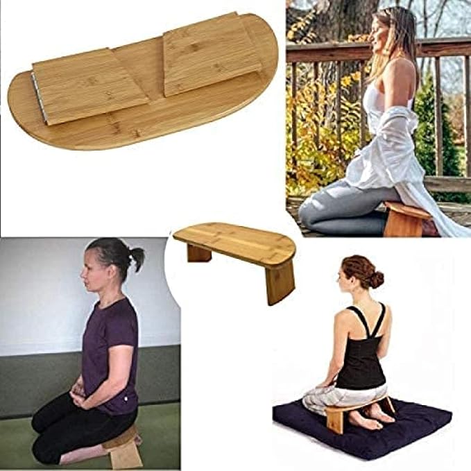 KRASS Wooden Meditation Stool, Folding Bench Ergonomic Bamboo Yoga Stool, Thinking Deep Prayer Bamboo Stool,Top Quality,Collector88