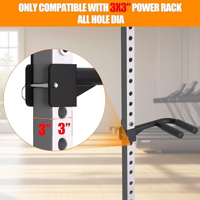Muti-Grip Dip Bars Attachment for Power Cage with 5/8" or 1" Hole, Non-Slip Wide & Narrow Grip Dips Double Handles, 600 lbs Capacity, Squat Rack Attachment for Dips, Inverted Rows, Push-Ups