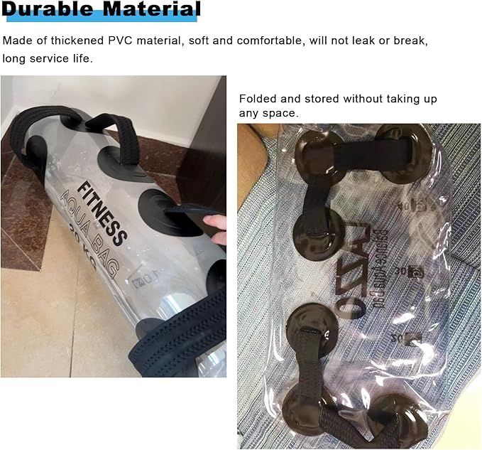 Portable Workout Water Bag Folding, Home Gym Weight Dumbbells Training Equipment, Clear Yoga Sandbag Tool with Pump, 10-35 Kg Sport Weights Bag (Color : 15kg)
