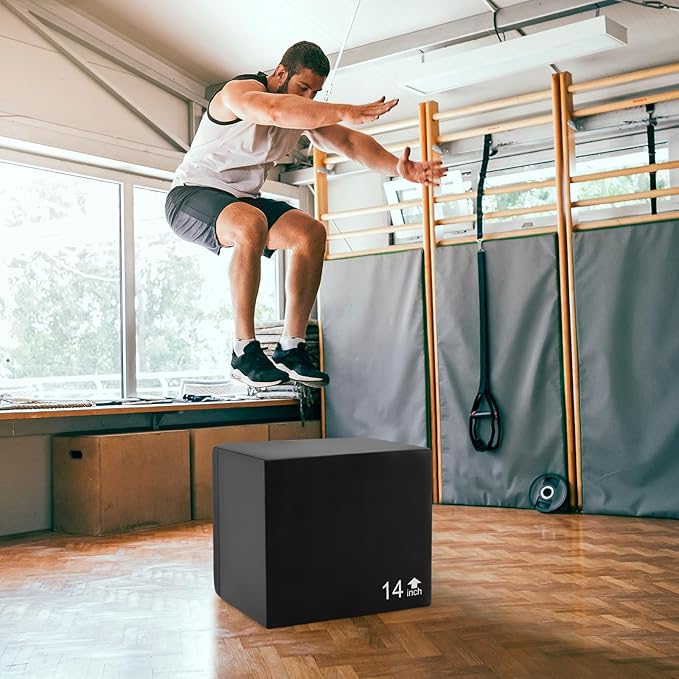 Goplus 3 in 1 High Density Foam Plyometric Jump Box, Plyo Box with Non-Slip PU Cover & Easy Clean Design for Home Gym HIIT Training Equipment, No Assembly Required