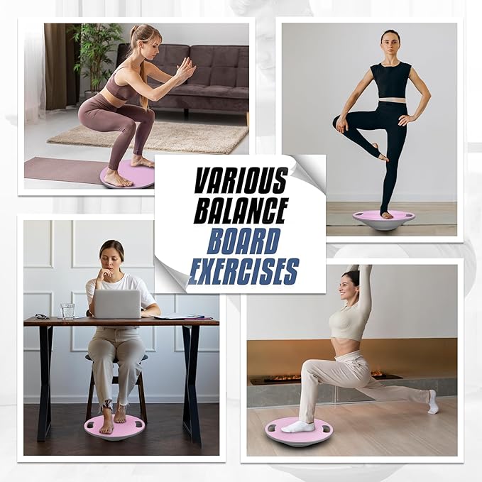 MADOG Wobble Balance Board for Adults, 15.5" TPR Non-slip Surface with Handle for Workout Core Trainer Physical Therapy, Home Gym Stability Board
