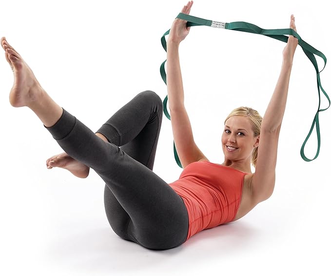OPTP The Original Stretch Out Strap With Exercise Pilates Essentials Book - USA Made Top Choice for Physical Therapy, Pilates Stretching or Knee Therapy