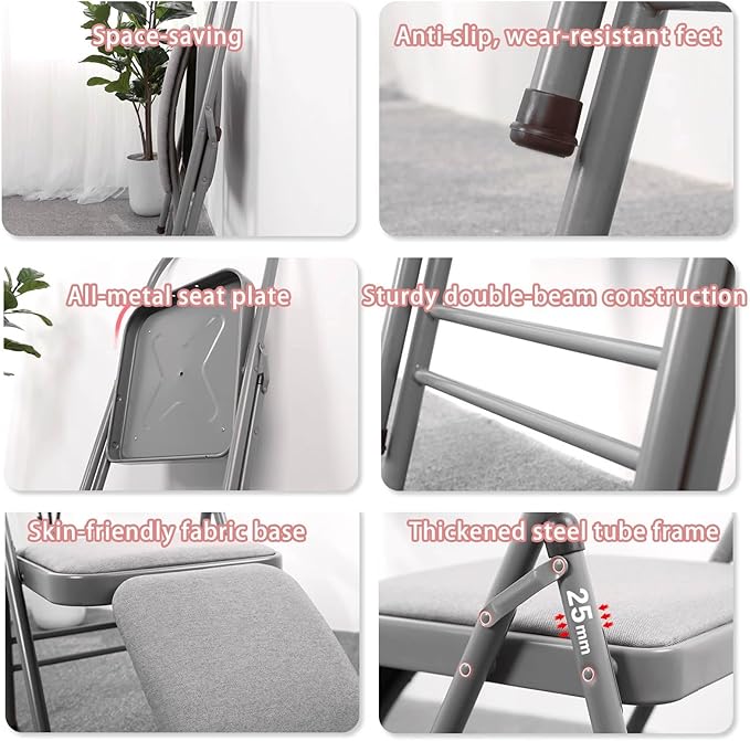 Foldable Yoga Auxiliary Chair for Adults Yoga Chair with Lumbar Support Metal Steel Frame 330 lbs Capacity YogaAuxiliaryChair for Balance Handstand Training Back Pain Relieving(Black)