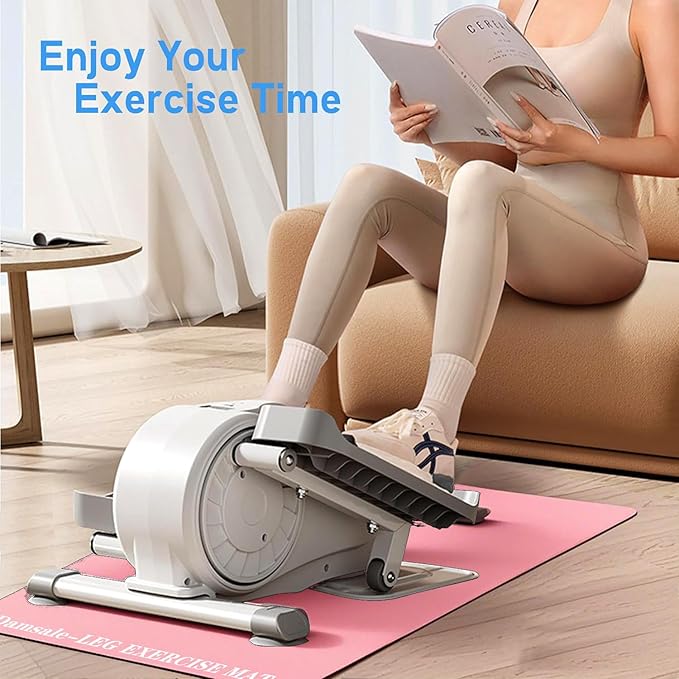 6mm Thick Non-Slip Exercise Mat - Protects Hardwood Floors 2X Better Than 3mm Mats, Noise-Reducing Equipment Pad for Elliptical Desk Bike Pedal Exerciser