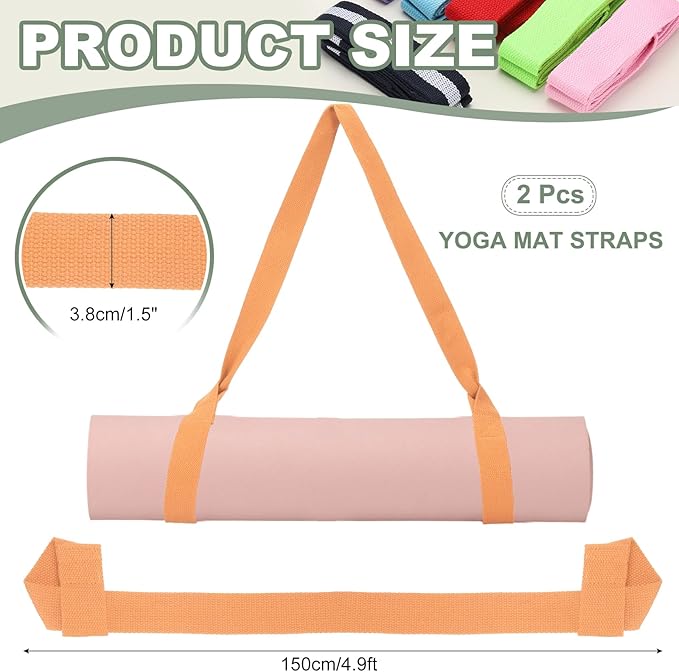 Yoga Mat Straps for Carrying, Adjustable Exercise Mat Sling Holder Multi Purpose Mats Carrier