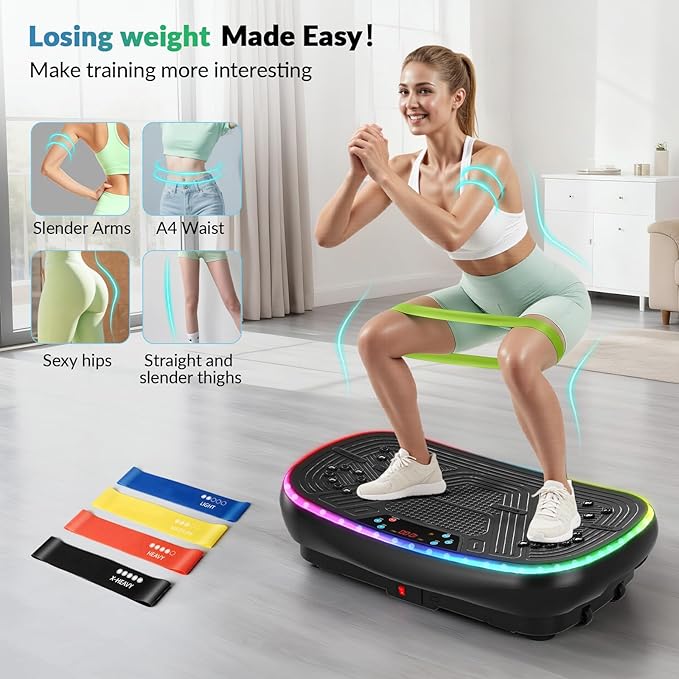 Vibration Plate Exercise Machine, 2026 EvoSpark Dual Motor Vibration Plate for Lymphatic Drainage, 3D & 4D Whole Body Vibration Plates for Weight Loss, Shaker Workout Equipment for Women Men Home