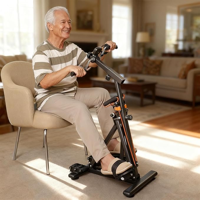 Arm and Leg Exercise Pedal Machine for Seniors, Seated Rehabilitation Bike for Physical Therapy, Elderly Stroke Recovery & Mobility Training Equipment