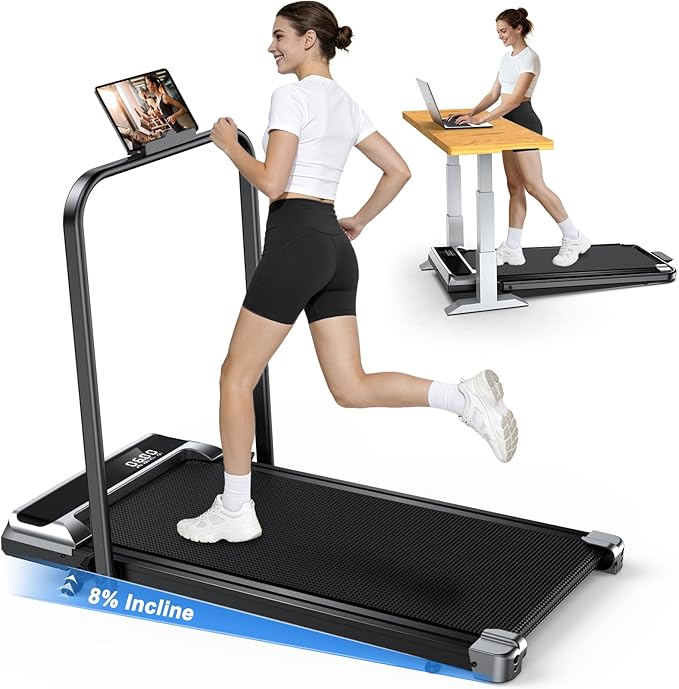 AoraPulse Portable Foldable Treadmills for Home, Small Folding Treadmill for Home Office with 300 LBS Capacity, Walking Running Exercise Electric Compact Treadmill with LED Display