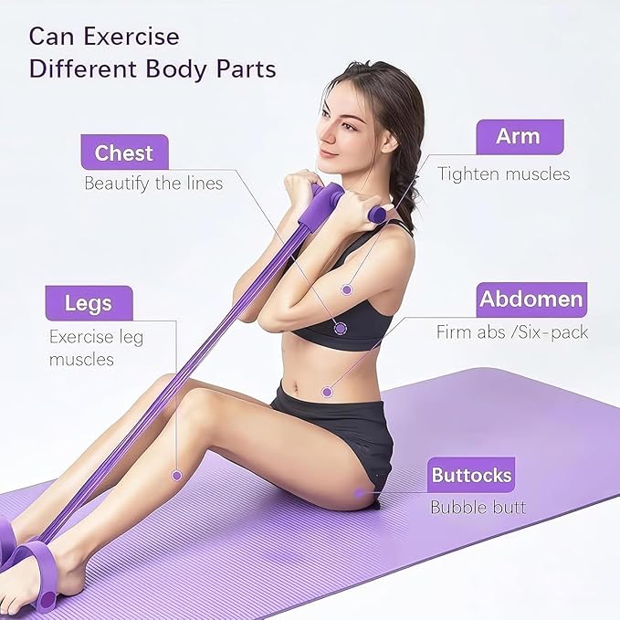 3-in-1 Multifunction Pedal Resistance Band, Fashion Puller Exercise, 8 Tube Pedal Resistance Device, Detachable and Adjustable Pedal Resistance, Multifunction Tension Rope for Waist/Arm/Leg