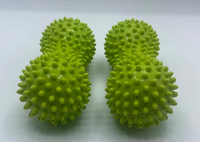 Therapist's Choice® Pack of 2 Soft Spiky Massage Peanut Balls, Stress Reflexology, Porcupine Sensory Peanut Ball Set
