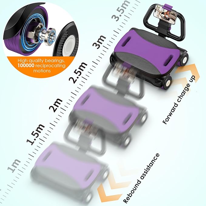 FIAMERMOR 2025 AB Roller Wheel - 4 wheel elbow support abdominal wheel automatic rebound abdominal fat burning weight loss core training equipment home/gym
