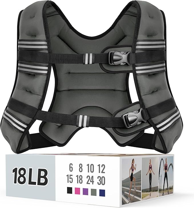 Weighted Vest for Women & Men with Reflective Stripe and Adjustable Buckle, Comfortable & Durable Rucking Vest for Walking, Running & Strength Training