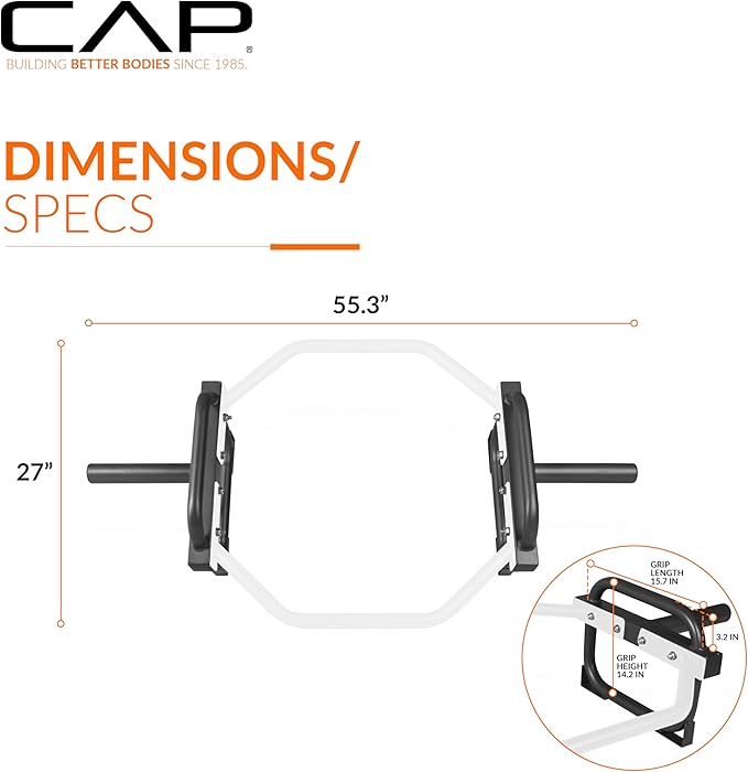 CAP Barbell Olympic Trap Bar and Shrug Bar for Deadlifts