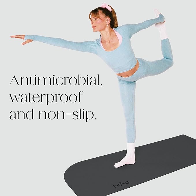 Bala Yoga Mat for Home Gym - Non Slip Exercise Mat for Home Workout, Stretching, Pilates, Aerobics & Floor & Fitness Work Out - Indoor Exercising Mat