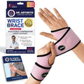 Doctor Developed Wrist Brace - Wrist wrap for Carpal Tunnel Arthritis,Tendonitis, Hand Support - Ideal for Fitness, Weightlifting - Handbook included (Pink, 2 Pack)