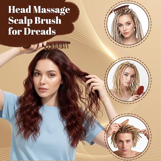 CZFSWT 2PCS Wooden Scalp Massager Set, Scalp Massager Hair Growth, Scalp Massage Tool Suitable for Relaxation, Stress Relief, Travel and Daily Use