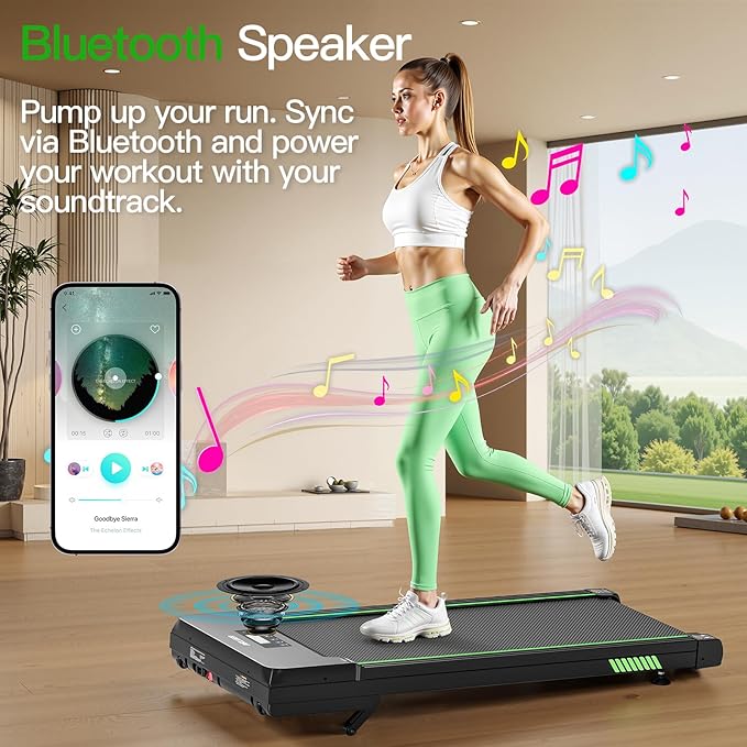 Akluer Walking Pad with 12% Auto Incline, Under Desk Treadmills for Home and Office, 2.5HP Quiet Portable Walking Pad with Smart App Scenic Routes & Bluetooth Speaker for Home Hiking