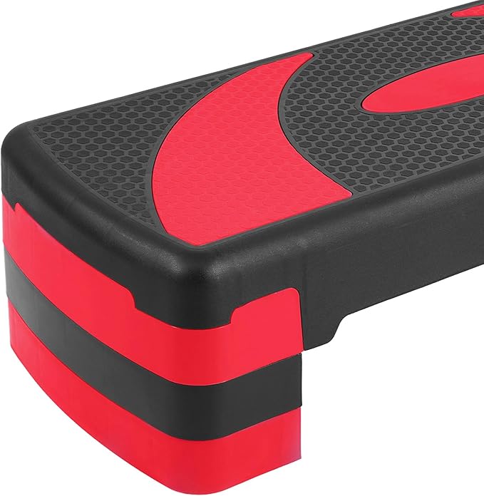 BalanceFrom Aerobic Step Platform Trainer with Adjustable 3-Level Risers, 400 Pound Weight Capacity – Non-Slip Exercise Stepper for Cardio, Strength, and Fitness Workouts at Home or Gym
