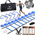 Agility Ladder Speed Training Equipment Set-20ft Agility Ladder 4 Adjustable Hurdles Running Parachute Jump Rope Speed Training Equipment for Soccer Football Basketball