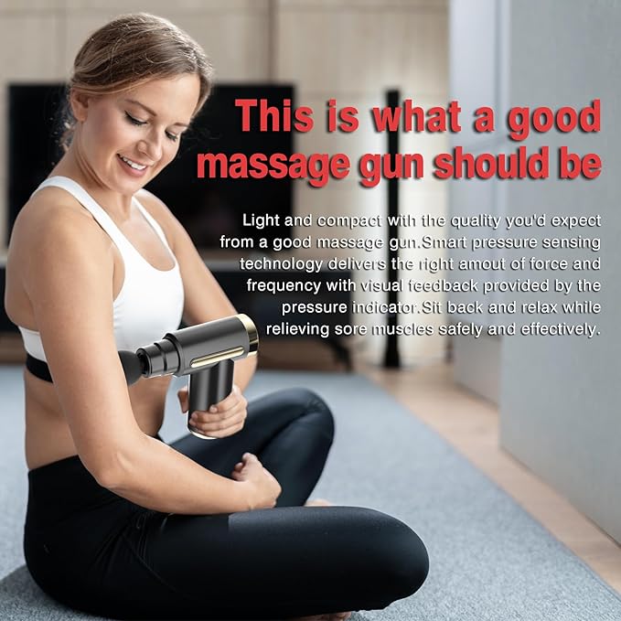 cotsoco Massage Gun Deep Tissue for Pain Relief with 4 Massage Heads & 6 Speeds, Electric Mini Handheld Body Massager for Any Pain Relief, Best Gifts for Dad and Mom