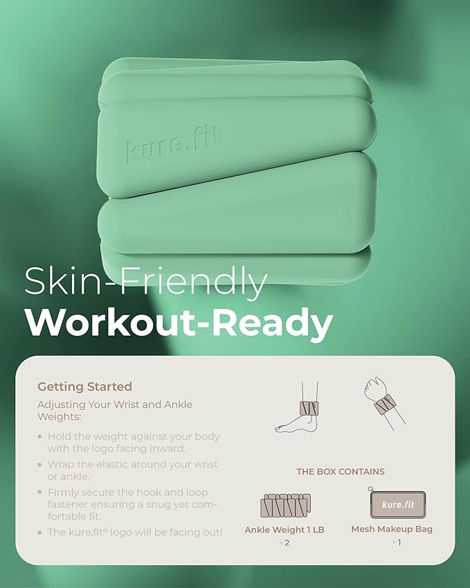 Pilates Weight | Wrist & Ankle Weights for Women | Weighted Bangles | 1LB/ 2LB Each (Set of 2)