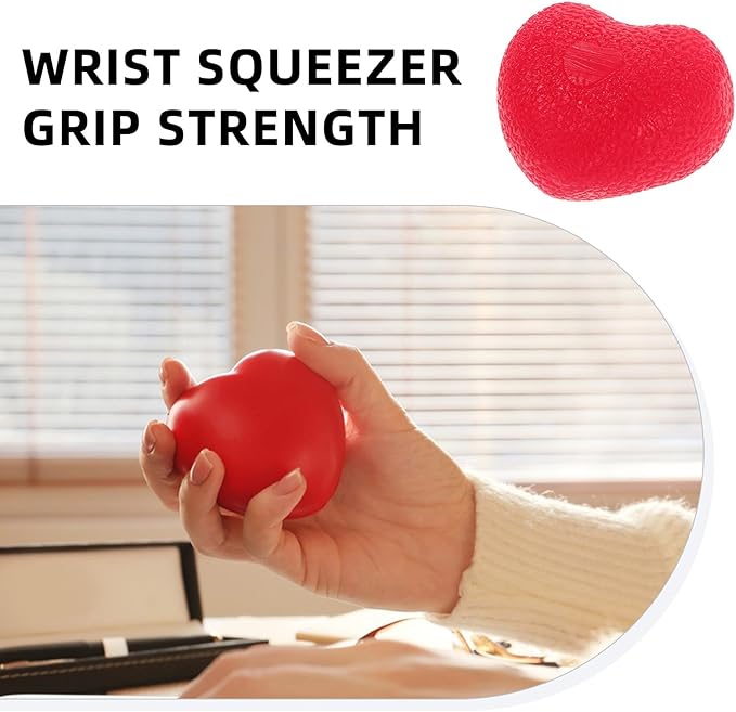 Yardwe 4pcs Heart-shaped Hand Gripper Balls Hand Strength Training Device Finger Exercising Squeeze Balls for Therapy Wrist Forearm Strengthener Stress Relief