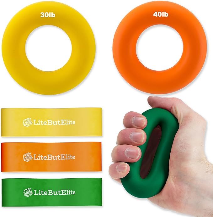 Silicone Ring Grip Strength Trainer Kit - Effective Forearm Strengthener for Hand and Finger Exercise, Ideal Exercisers for Gripper Strength and Flexibility