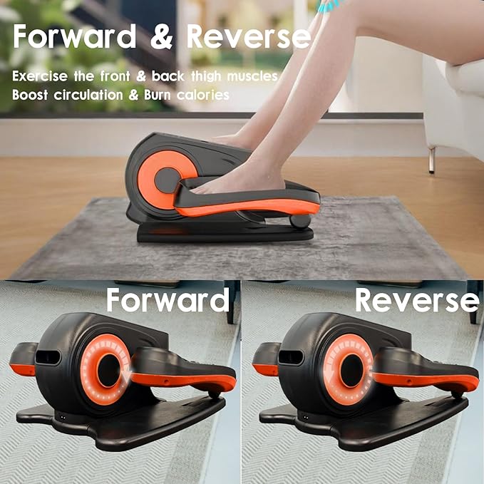 Under Desk Elliptical Machine,Leg Exerciser While Sitting for Seniors,Quiet & Portable Leg Exerciser While Sitting with Remote Control