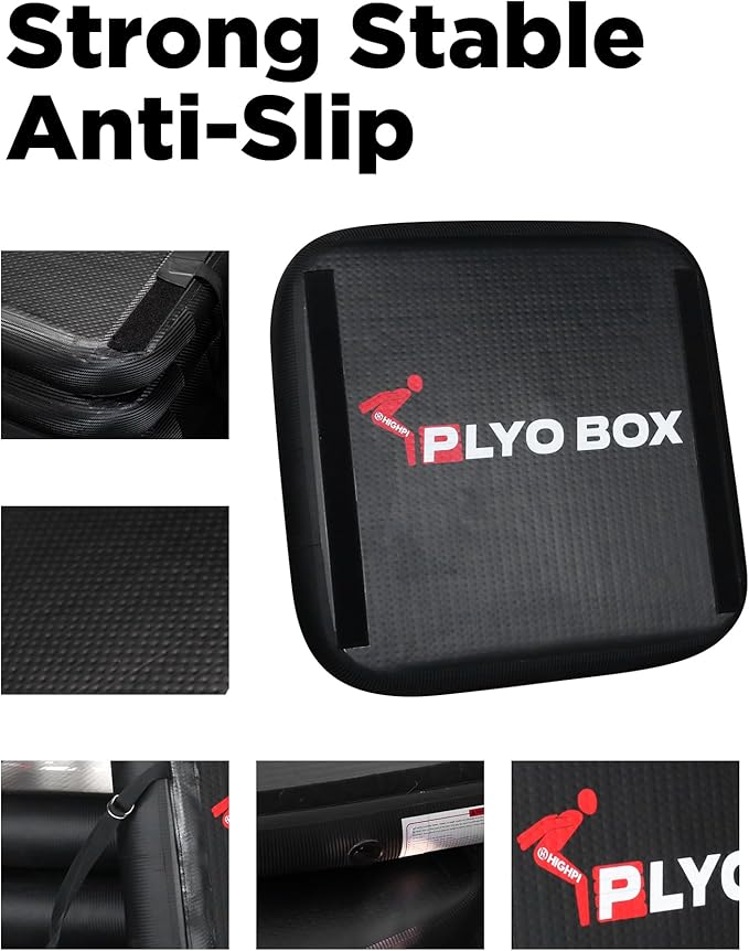 Highpi Inflatable Plyo Box/Plyometric Box Stackable Jump Box Set of Four Training Equipment for Jumping Exercise, Workout, Crossfit 31''x31''x24''