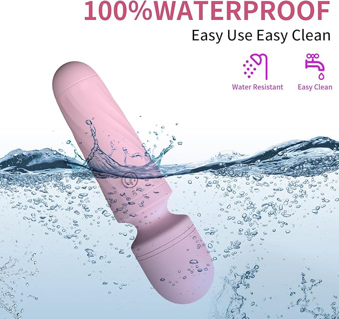 Handheld Personal Mini Massager Tool– Waterproof, USB Rechargeable, 10 Vibration - Perfect on Back Legs Hand Pains and Sports Recovery(Light Pink)
