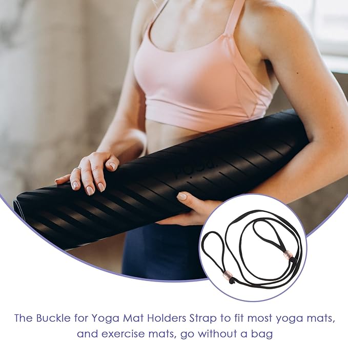 EXCEART Yoga Mat Bundling Strap 46.06 Inch Adjustable Carrying Sling for Pilates Fitness & Workout Bands for Exercise Mat Transport