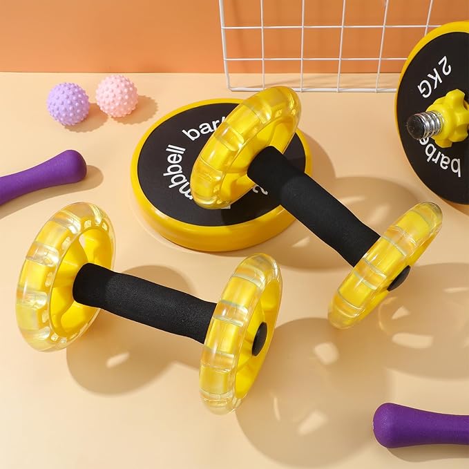 SUPVOX Twin-wheel Fitness Ab Roller Wheel for Core Strengthening, Yellow Abs Plastic Abdominal Exercise Device for Home Gym Weight Loss and Muscle Toning