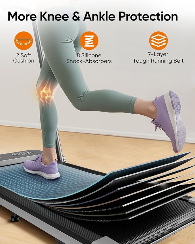 Walking pad Treadmill with Incline & Handle Bar, Folding Treadmill for Home Small Spaces, Compact Portable Under Desk Treadmill,Dual LED Display, 2.5Hp Quiet Running pad, APP, 300 lbs Capacity