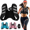 Weighted Vest for Women Men, 6lb/8lb/12lb/16lb/20lb/25lb/30lb Adjustable Weight Vest with Reflective Stripes for Workout, Strength Training, Running, Fitness, Muscle Building, Weight Loss, Rucking Vest With Phone Pouch