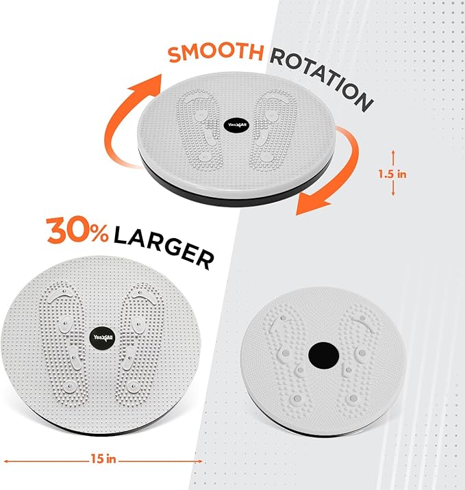 Yes4All Ab Twister Board, 15 inch XXL, Waist Twisting Disc,Twisting Stepper for Aerobic Exercise, Full Body Toning Workout, Noise-Free, 2pcs in a Box