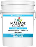 Arnica Therapy 5 Gallon Massage Cream, Arnica Extract, Professional, Massage Therapy, Deep Tissue, Unscented, Hypoallergenic, Natural Ingredients, Skin Hydrating, Moisturizing, for Bruising