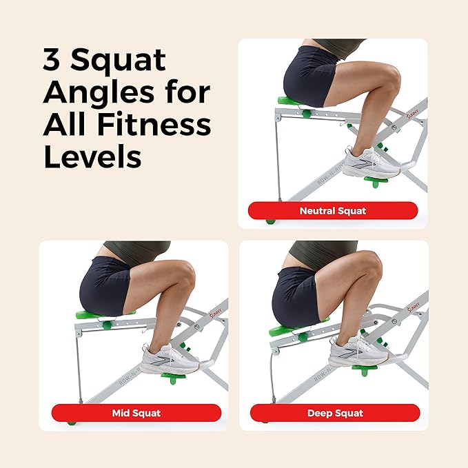 Sunny Health & Fitness Smart Row-N-Ride Glute & Leg Trainer, Foldable Squat Assist Rower with Exclusive SunnyFit App Connection