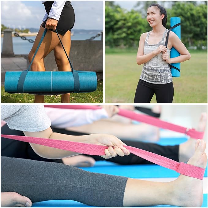 PATIKIL Yoga Mat Strap, Adjustable Yoga Mat Carrier Straps Sling Cotton Anti Slip Mat Holder Stretching Band